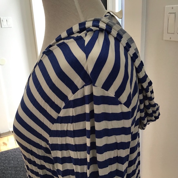 BODY GLOVE nautical strip royal blue and white stripe hoody cover up - Picture 7 of 9